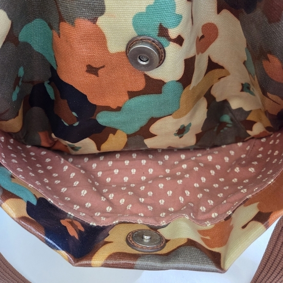 Retro Fossil Key Per Boho Crossbody Bag Coated Canvas Shoulder Floral Charms - Picture 8 of 12